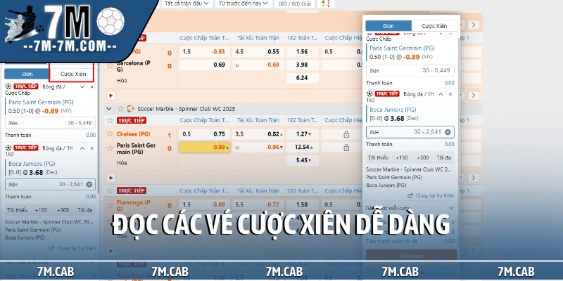 Đọc các vé cược xiên dễ dàng